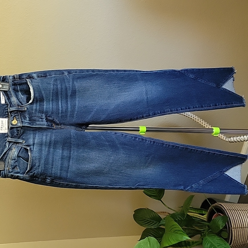 Frame Denim Women's Straight Leg Jeans in Dark Blue Wash